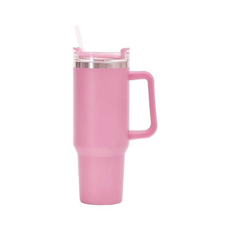 Insulated Tumbler 40oz with Handle & Straw Lid – Double-Wall Vacuum 304 Stainless Steel Travel Cup, Leakproof & Rustproof