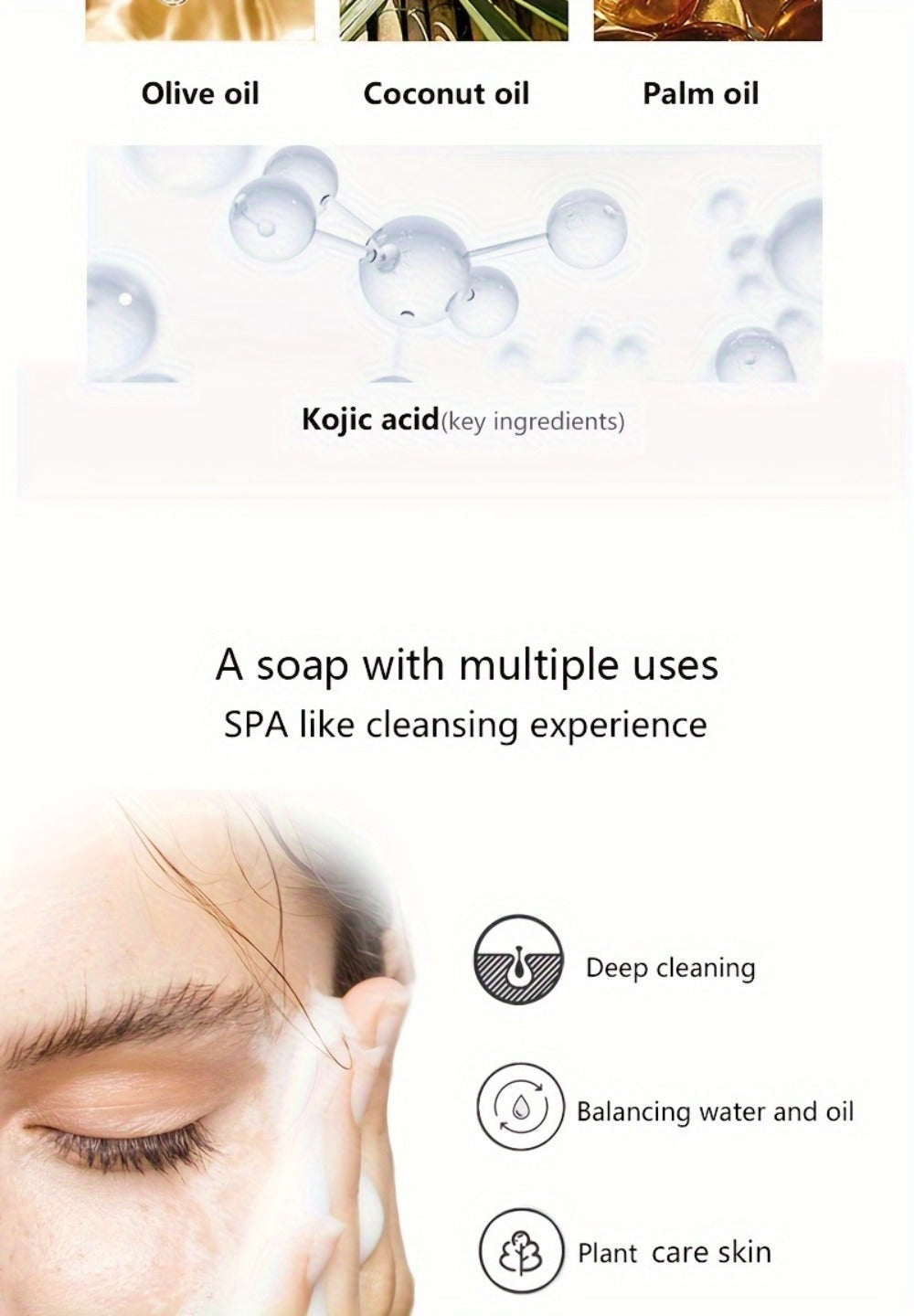 Kojic Acid Brightening Bar Soap 6-Pack – Rose Extract & Glycerin Formula for Dark Spots, Oil Control & Even Skin Tone | Moisturizing Gentle