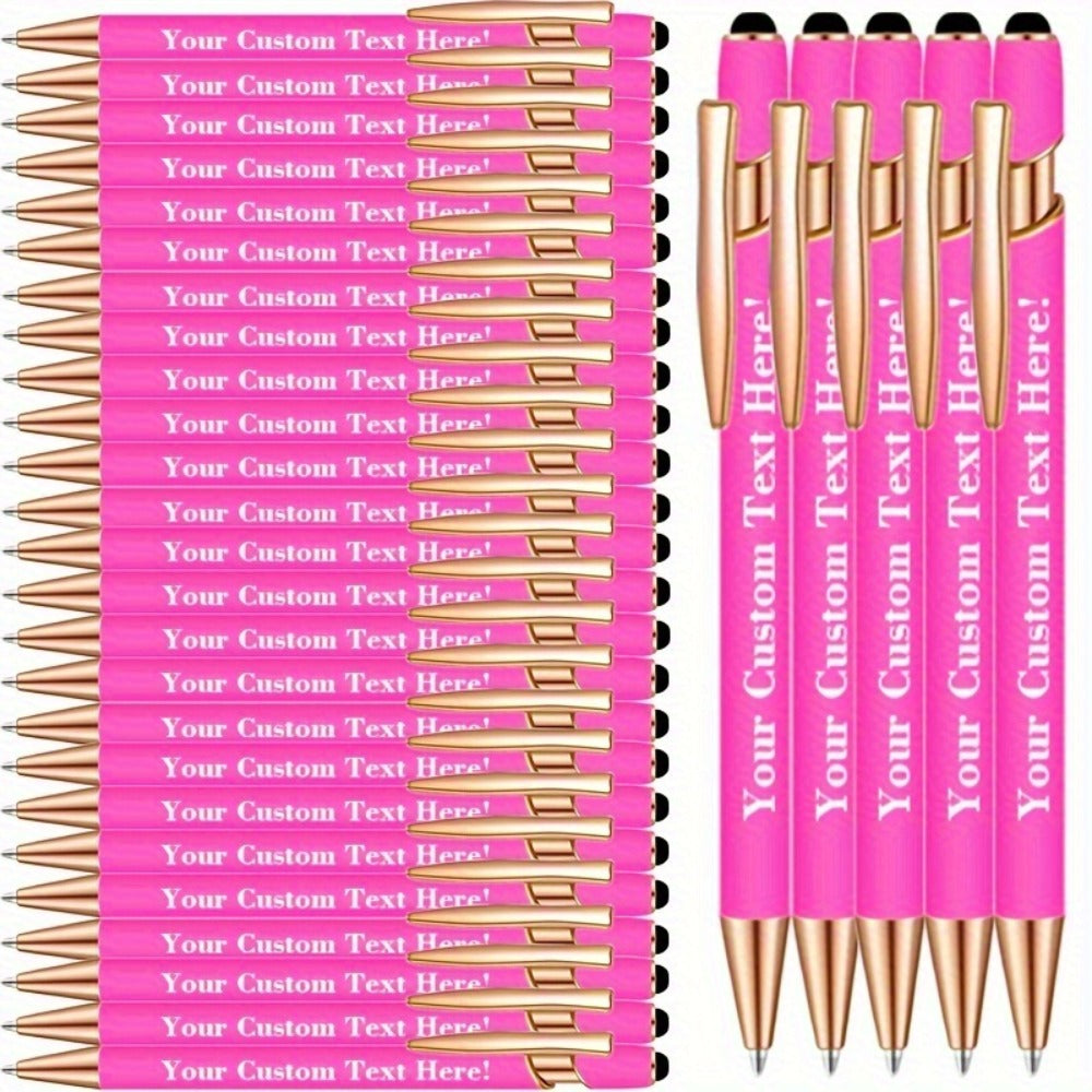 Ballpoint Stylus Pens 30 Pack – 2-in-1 Touchscreen Stylus & Ballpoint Pen with Comfortable Grip, Personalized Engraving