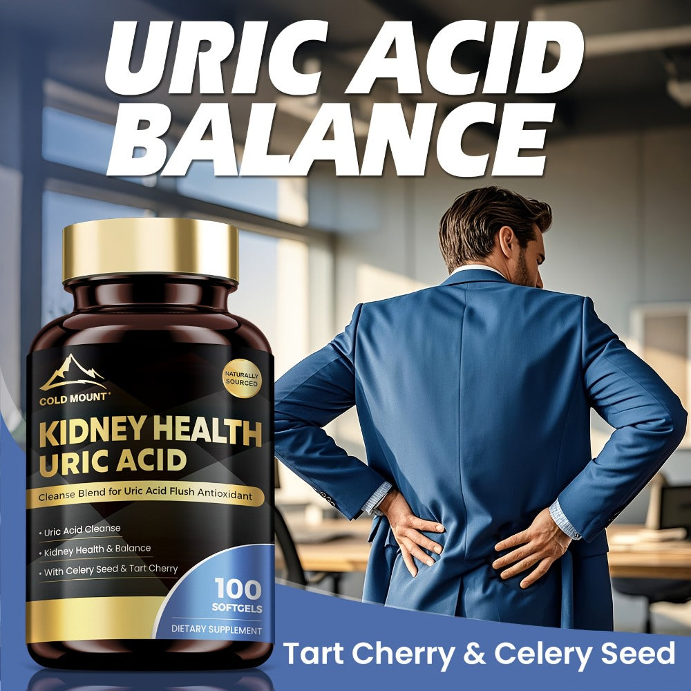 Uric Acid Balance Supplement 100 Capsules 50 Day Supply with Tart Cherry, Celery Seed & Citric Acid for Kidney Health