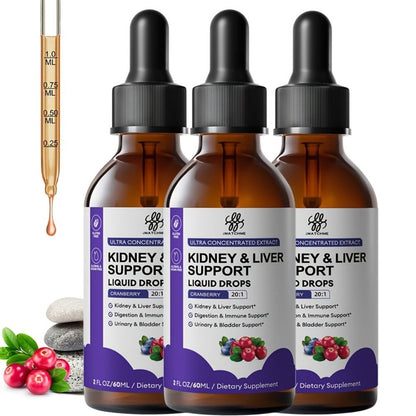 Kidney and Liver Support Drops 27-in-1 Complex - Alcohol-Free Natural Herbal Formula for Liver Health