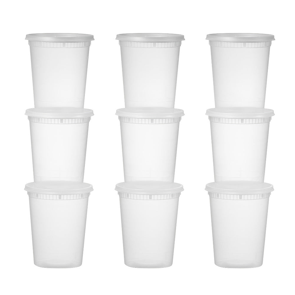 Food Storage Containers 48-Set 32 oz PP Cup and Lid Pack for Portion and Refrigerator Organization
