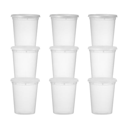 Food Storage Containers 48-Set 32 oz PP Cup and Lid Pack for Portion and Refrigerator Organization