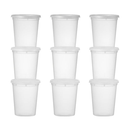 Food Storage Containers 48-Set 32 oz PP Cup and Lid Pack for Portion and Refrigerator Organization