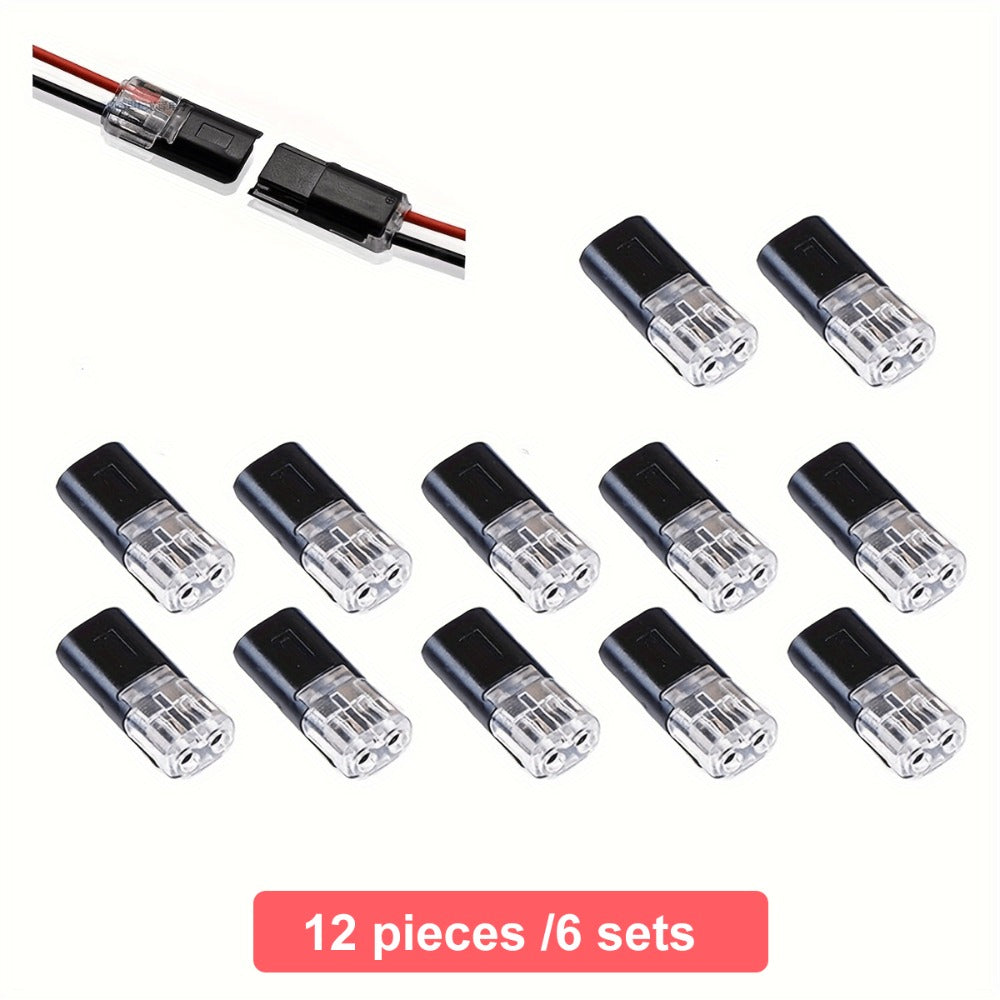 Two-Pin Quick-Connect LED Wire Terminal Set in 12- or 72-Piece Options for Low-Voltage Wiring