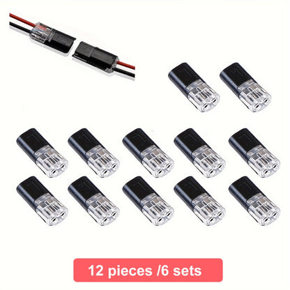 Two-Pin Quick-Connect LED Wire Terminal Set in 12- or 72-Piece Options for Low-Voltage Wiring