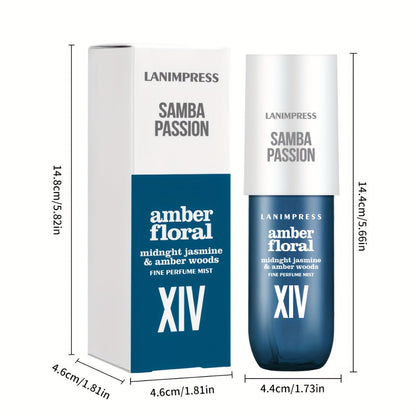 Perfume Mist for Women Samba Passion 3oz Amber Floral Body Hair Fragrance Spray Long Lasting Travel Size Daily Wear Date Night Gift for Her