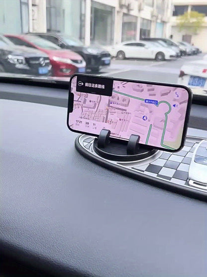 Car Dashboard Anti-Slip Pad with Phone Holder & Digital Number Plate Stickers – Multifunctional Non-Slip Dashboard Storage Mat for Car