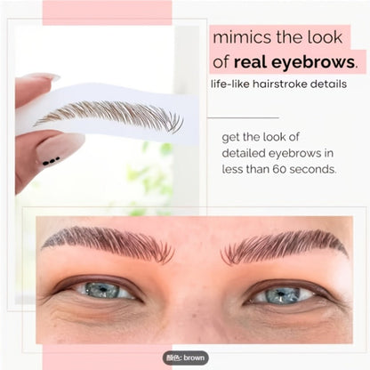 6D Eyebrow Tattoo Stickers Waterproof 8 Pcs for Women Girls, for Temporary Body Art, Festivals and Costumes