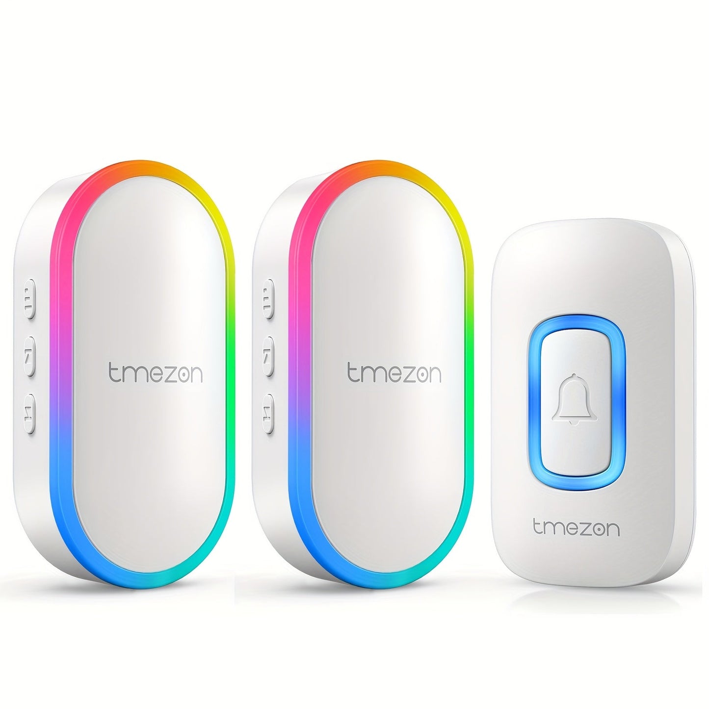 USB Plugin Wireless Doorbell Kit with 60 Melodies, 5 Volume Levels & Colorful LED Indicator, 1000ft Range