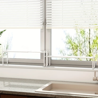 Narrow Shelf Organizer for Kitchen Bathroom Windowsill, Slim Adjustable Stackable Rack for Small Spaces