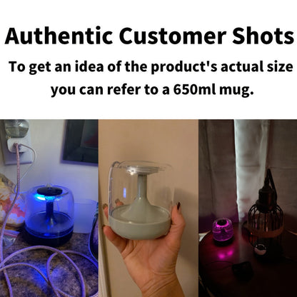 Cool Mist Humidifier with 7-Color Night Light & Transparent Tank, USB Quiet Humidifier 24H Runtime