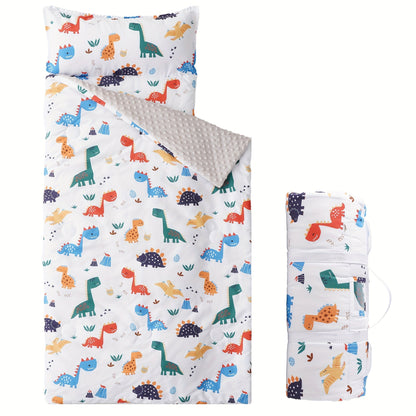 Kids Nap Mat Roll-Up Sleeping Mat for Daycare & Travel - 100% Polyester, Fun Prints for Entryways, Bedrooms and Living Spaces