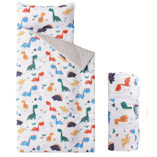 Kids Nap Mat Roll-Up Sleeping Mat for Daycare & Travel - 100% Polyester, Fun Prints for Entryways, Bedrooms and Living Spaces