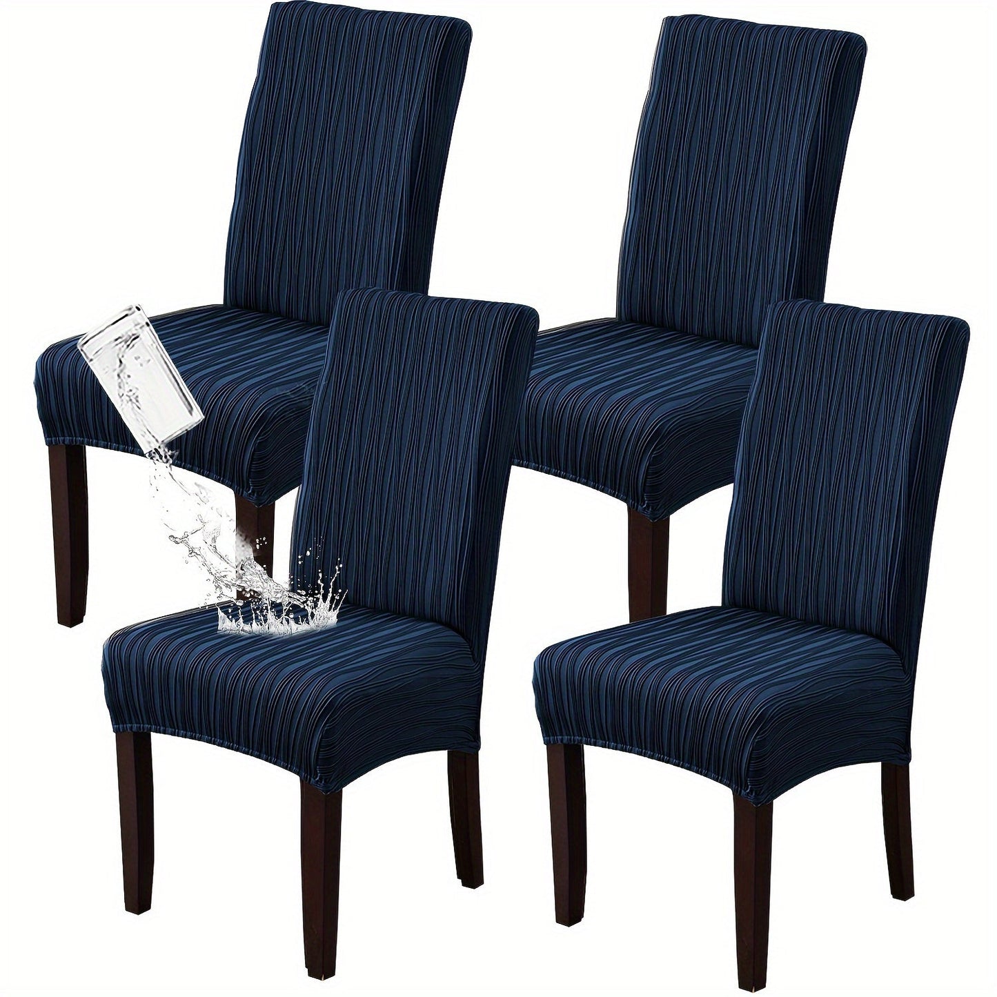 Dining Chair Covers Stretch Slipcovers Set of 4 or 6, Stain Resistant Removable Chair Protector for Home Kitchen Restaurant Wedding
