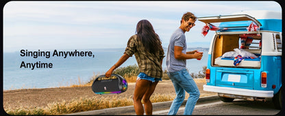JYX D20 Portable Bluetooth Boombox Speaker with 3D Surround Sound, RGB Disco Lights, Deep Bass Boost