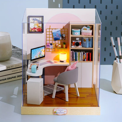 DIY Miniature Dollhouse Kit with Dust Cover Small, Mini House Model No Glue with the Listed Color, Size or Set Options for Everyday Use