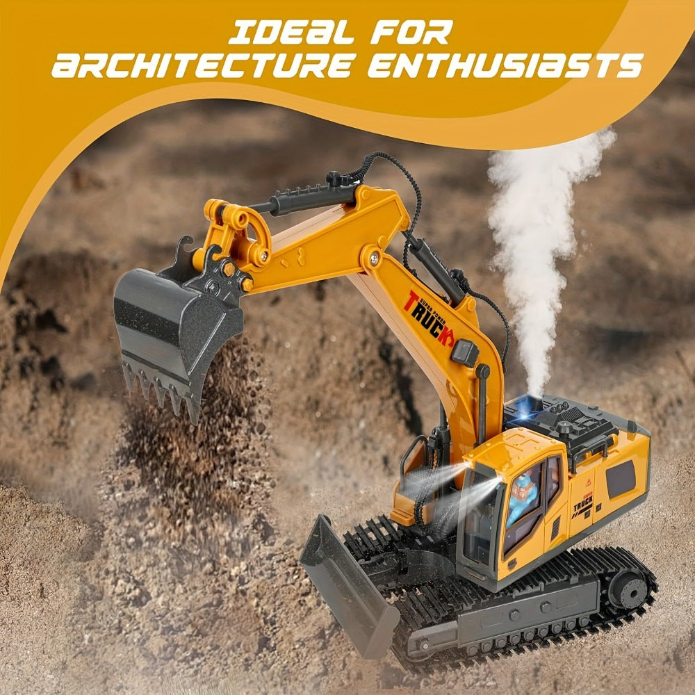 RC Excavator 120-Minute Battery Life Metal Shovel LED Lights with the Listed Color, Size or Set Options for Everyday Use