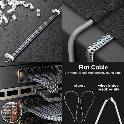 Cat8 Ethernet Cable Braided, 40Gbps 2000MHz RJ45, High Speed Network LAN Cable for Gaming, Router