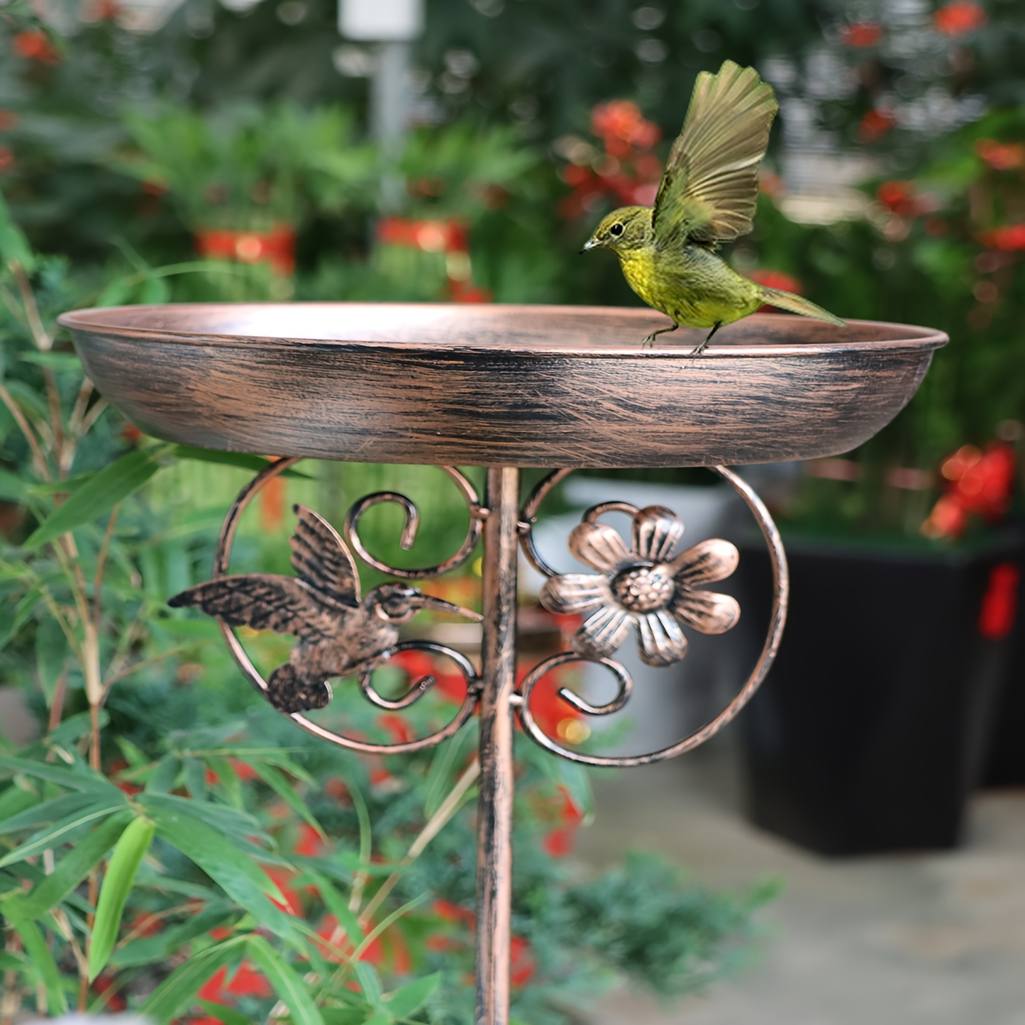 Bird Feeder Cast Iron Vintage, Bird Bath Garden Outdoor Yard Decor for Garden, Yard and Pest Management