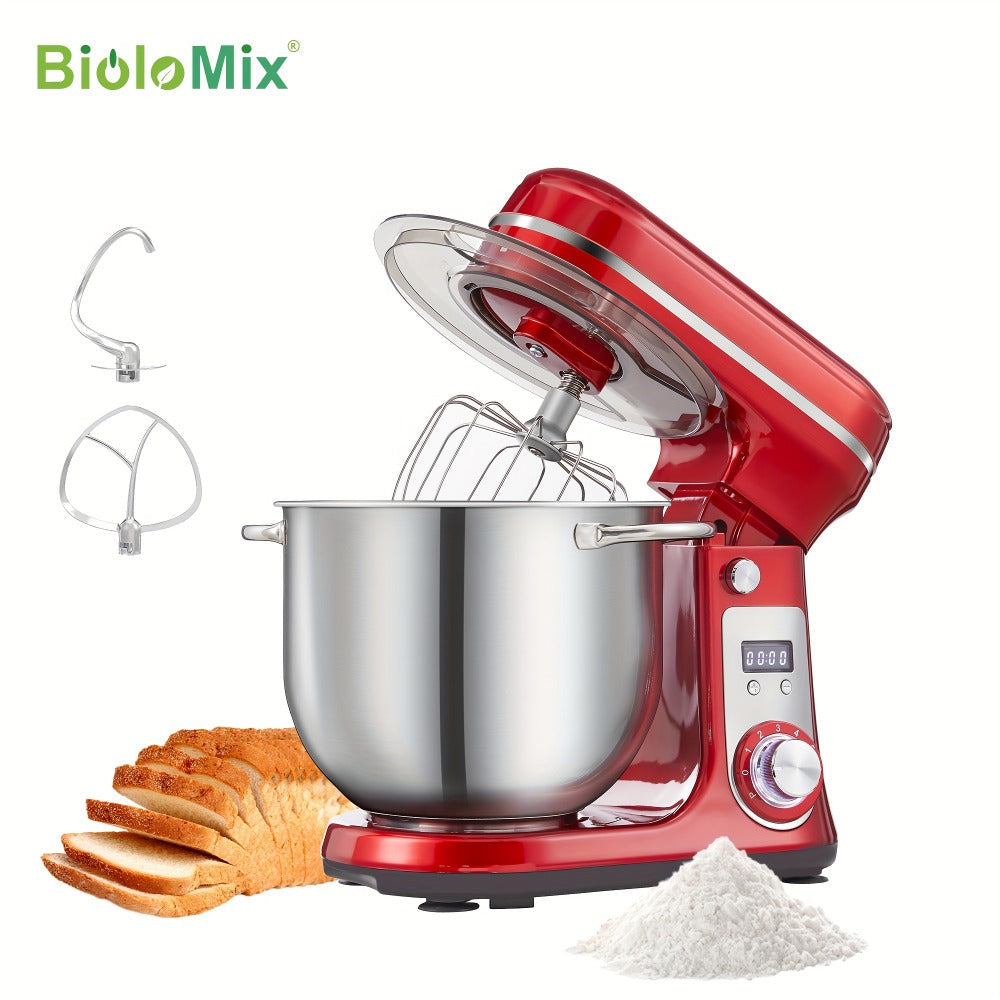 Stand Mixer 1200W 6L Stainless Steel Bowl - Kitchen Food Stand Mixer with Dough Hook, Whisk & Beater