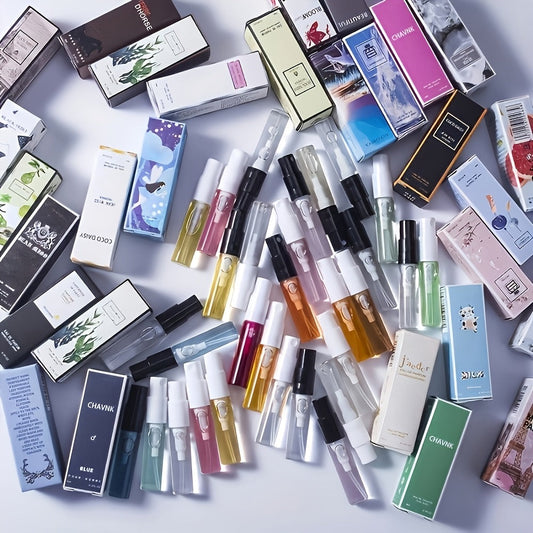 20-Piece Random Perfume Sample Set with 3ml Spray Vials, Mixed Box Designs and Assorted Delivery