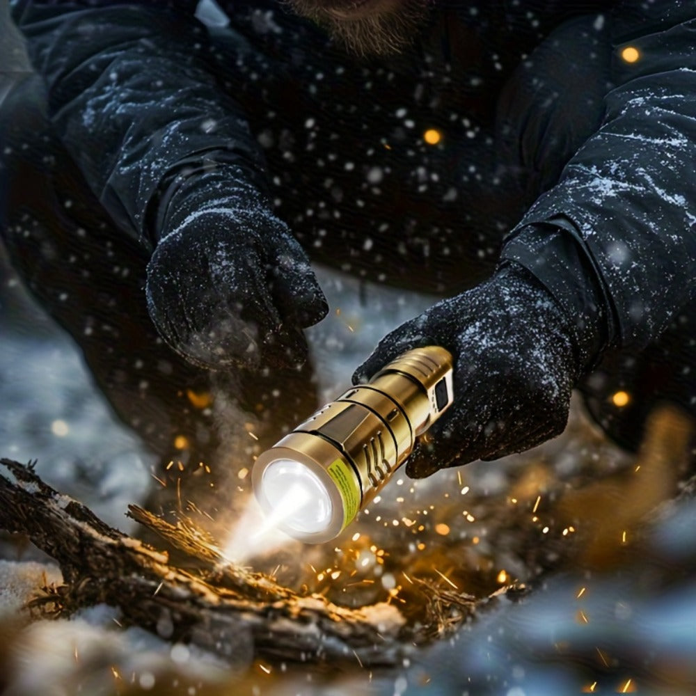 Tactical LED Flashlight 5000mAh Rechargeable Zoomable with Ignition Lens for Entryways, Bedrooms and Living Spaces