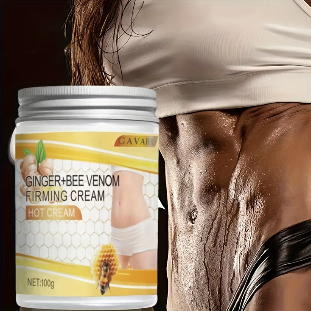 Body Firming Cream for Women – Ginger & Bee Venom Tightening Lotion with Glycerin, Aloe Vera & Vitamin E, Targets Abdomen Arms Legs Waist