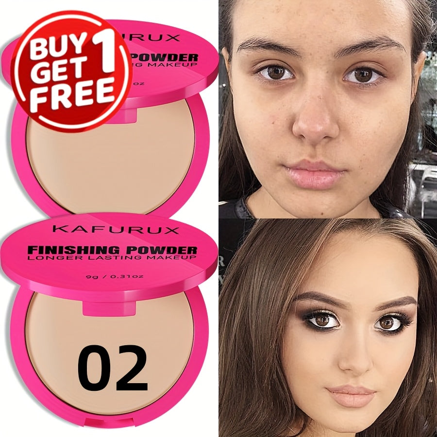Pressed Powder Foundation 2 Pcs Set Waterproof Sweatproof Lightweight Buildable Coverage, for Makeup, Travel and Everyday Vanity Use