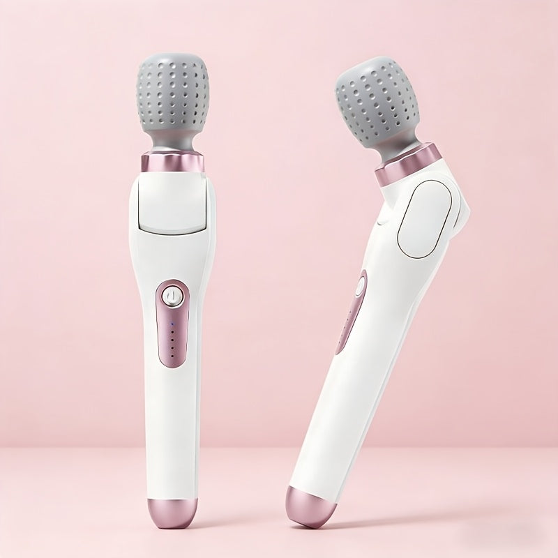 Electric Handheld Massager 180° Foldable Massage Stick, 5-Speed Vibration USB Rechargeable Rotating Head