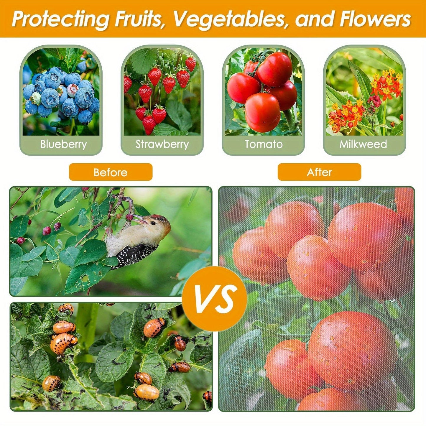 Garden Netting | Plant Protection Bags Drawstring Insect Bird Barrier