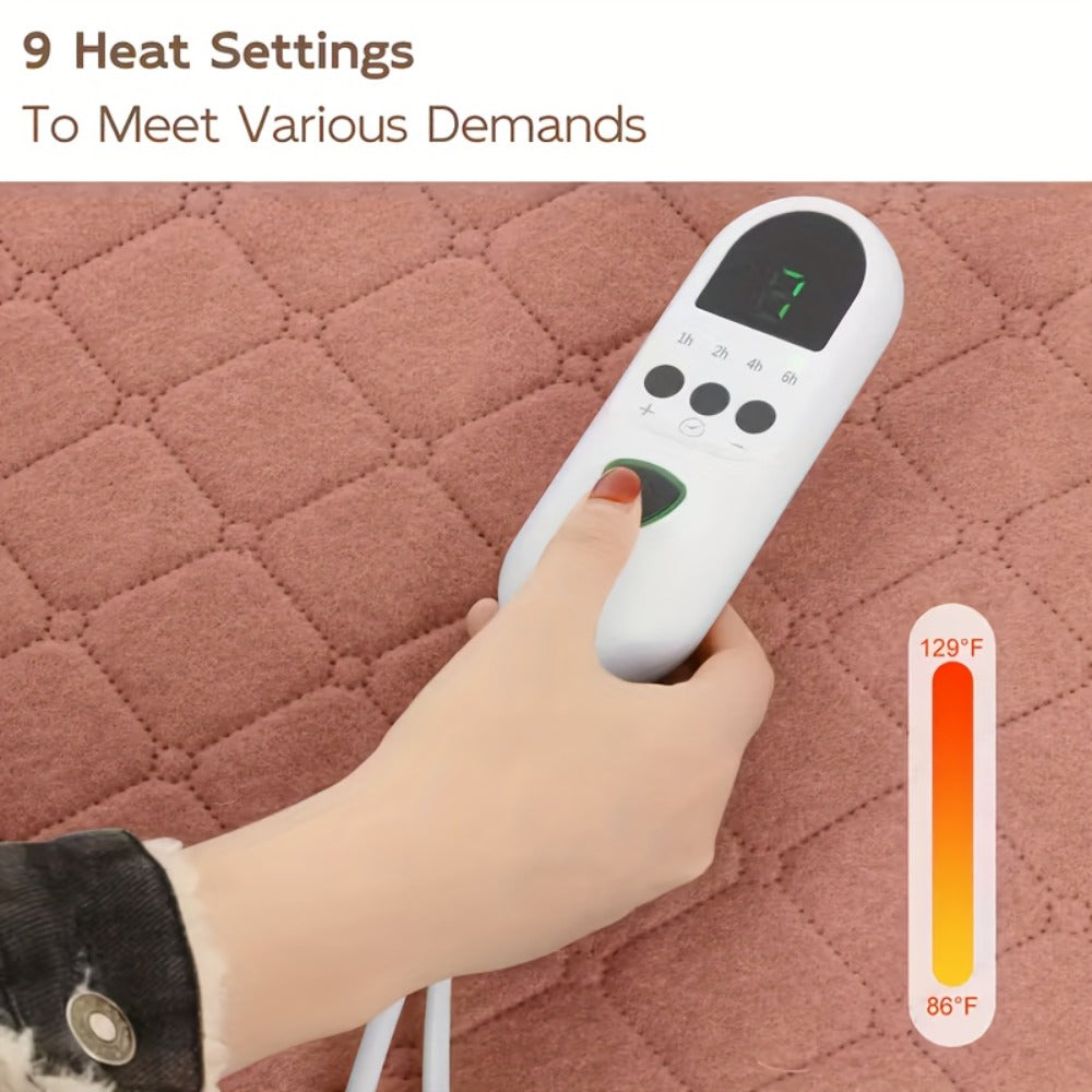Electric Mattress Pad Heated Bed Warmer 63"x31" - 9 Heat Settings, 4 Auto Shutoff Modes, Rapid Warming