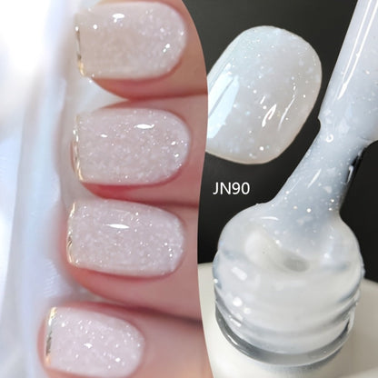 Gel Nail Polish in 10ml Translucent Jelly with 6 Milky, Snow-Glitter and Nude Shade Options
