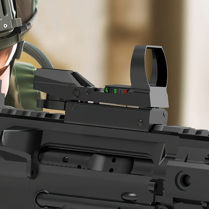 Red Green Dot Sight 33mm with 4 Reticle Modes – Dual Illuminated Rifle Scope, 1x Magnification, 1 MOA Adjustment