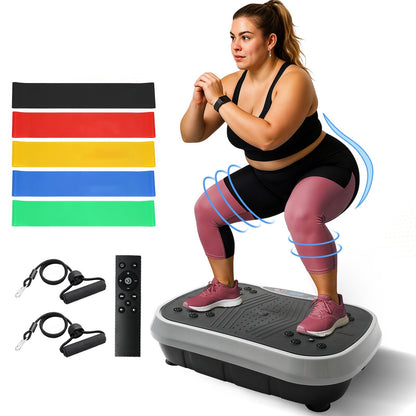 Vibration Plate Exercise Machine 120 Speed Levels – 5 Resistance Bands, LCD Display, Remote Control, 3 Workout Programs