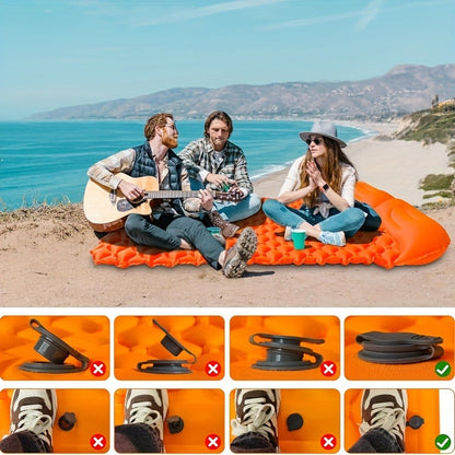 Camping Sleeping Pad Inflatable & Self-Inflating – Ultralight TPU Nylon Mat with Built-In Pump, Single & Double Size for Backpacking
