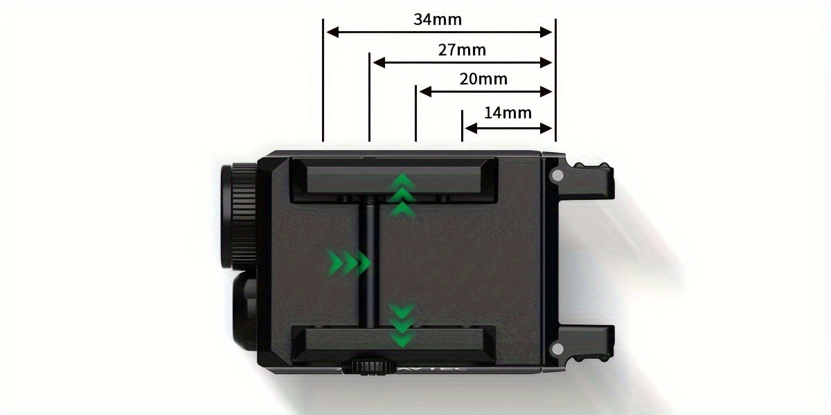 Pistol Light Laser Combo 500 Lumens – Green Red Blue Laser Sight, 5 Modes, USB-C Rechargeable, Fits Subcompact & Compact Handguns