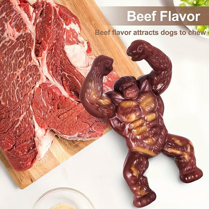 Textured Flexing Figure Dog Chew Toy in Brown, Approx. 6.77 Inches Tall for Medium or Large Dogs