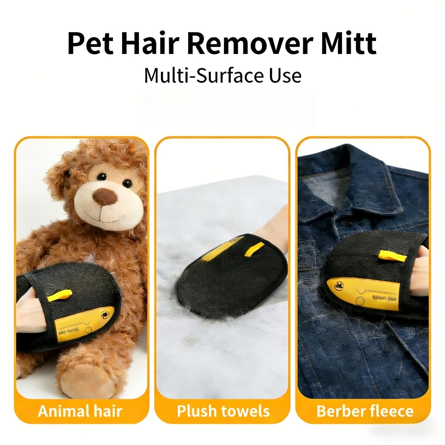 Pet Hair Removal Gloves 4-Pack – Static Elimination Technology, Reusable Lint Remover for Sofa, Bedding, Clothing, Blankets, Cat & Dog Beds