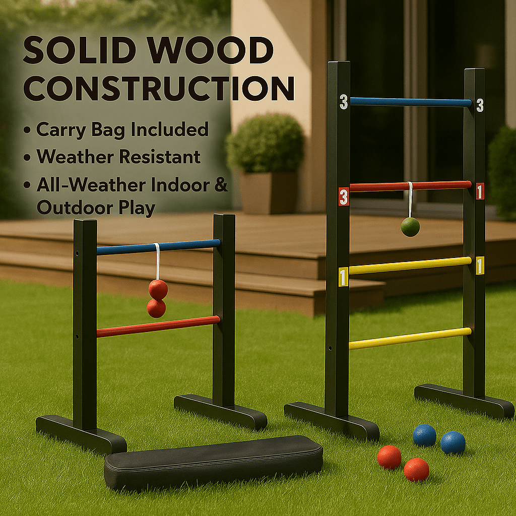 Outdoor Lawn Toss Game Set – Washer Toss & Ladder Toss for Backyard Party, Portable Yard Games for Adults Kids Family