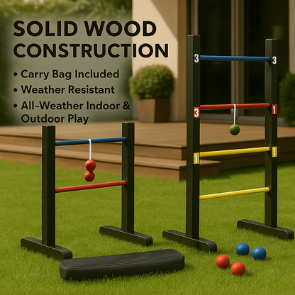 Outdoor Lawn Toss Game Set – Washer Toss & Ladder Toss for Backyard Party, Portable Yard Games for Adults Kids Family