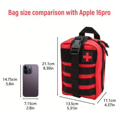 379-Piece First Aid Kit with Multi-Section Organizer Backpack, Internal Holders and Three Case Colors