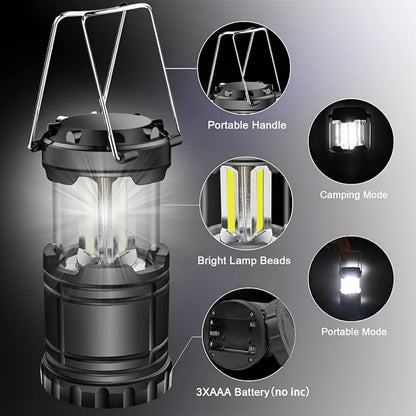 Collapsible Camping Lantern Rechargeable Bulk Set – Foldable USB LED Pendant Light for Camping, Power Outages & Emergency Survival