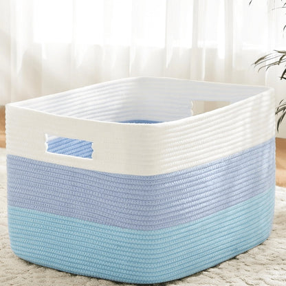 Storage Bag, Open-Top Woven Organizer in 30L, 65L or 100L with Handles and Black, Pink, Gray or Blue Options