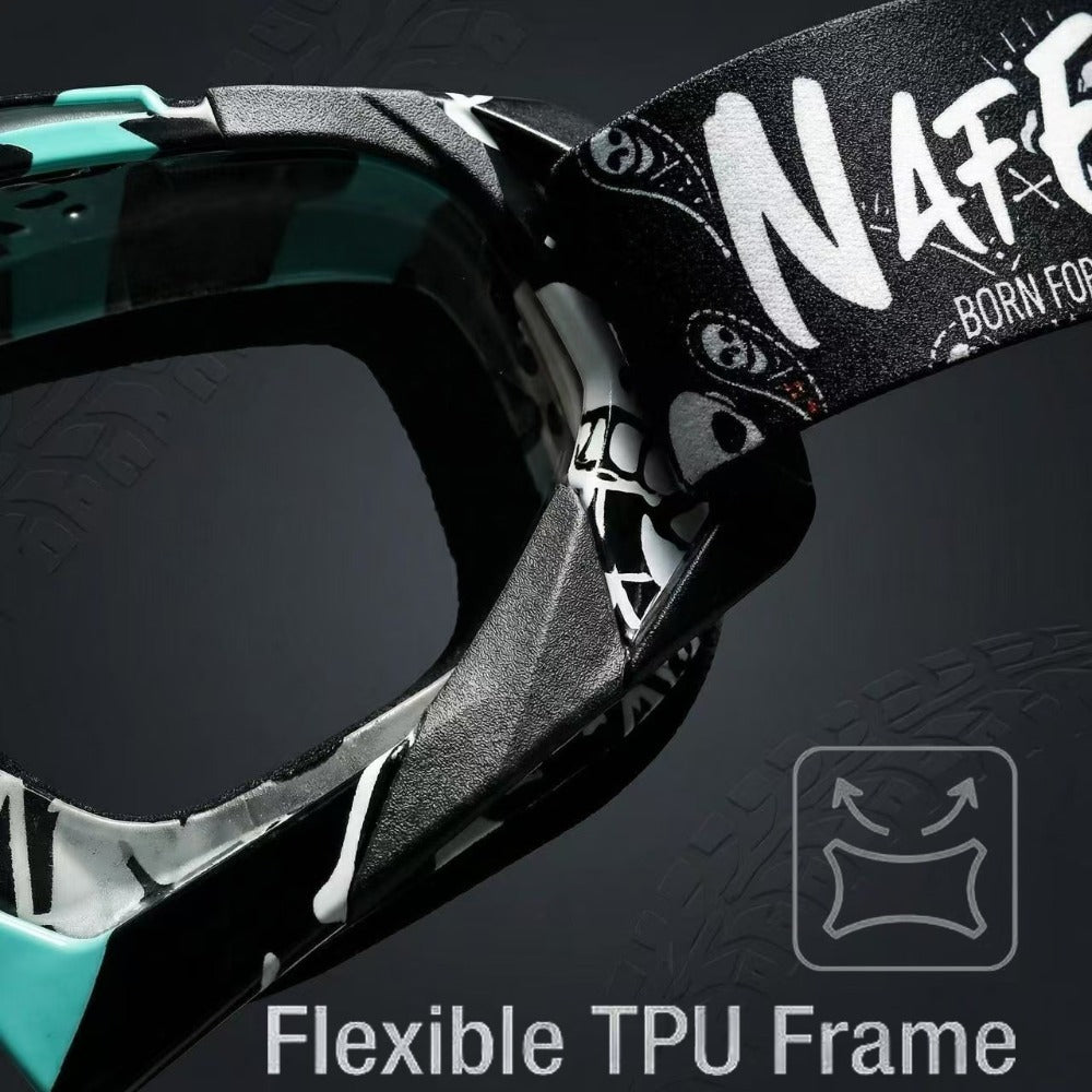 Two-Piece NAFEIB Snow Goggle Set with One Clear Lens and One Colorful Lens in a Single Pairing