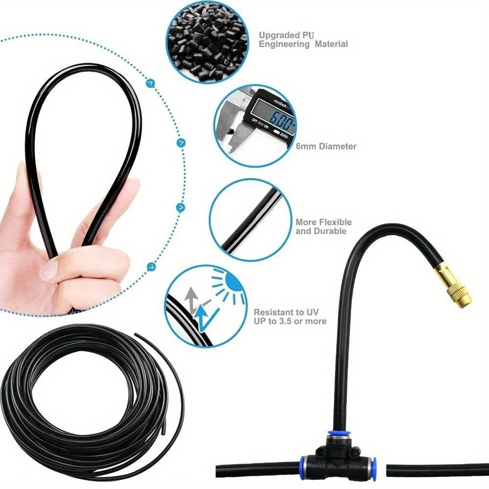 Garden Sprinkler Kit Rotating Copper Nozzle Automatic Irrigation System for Lawn Balcony Misting