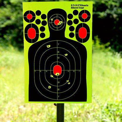 Splatter Shooting Targets Human Silhouette 20 Pack – Reactive Glow Fluorescent Paper Range Targets for Pistol