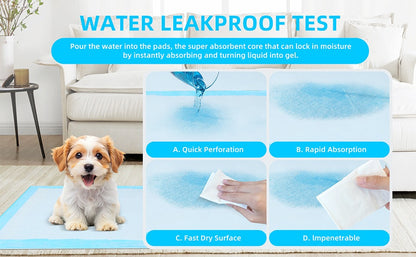 Dog Urine Pads Super Absorbent 23.6"x23.6" – Ultra-Thick Puppy Training Pads & Pet Toilet Pads, Rapid Liquid Lock