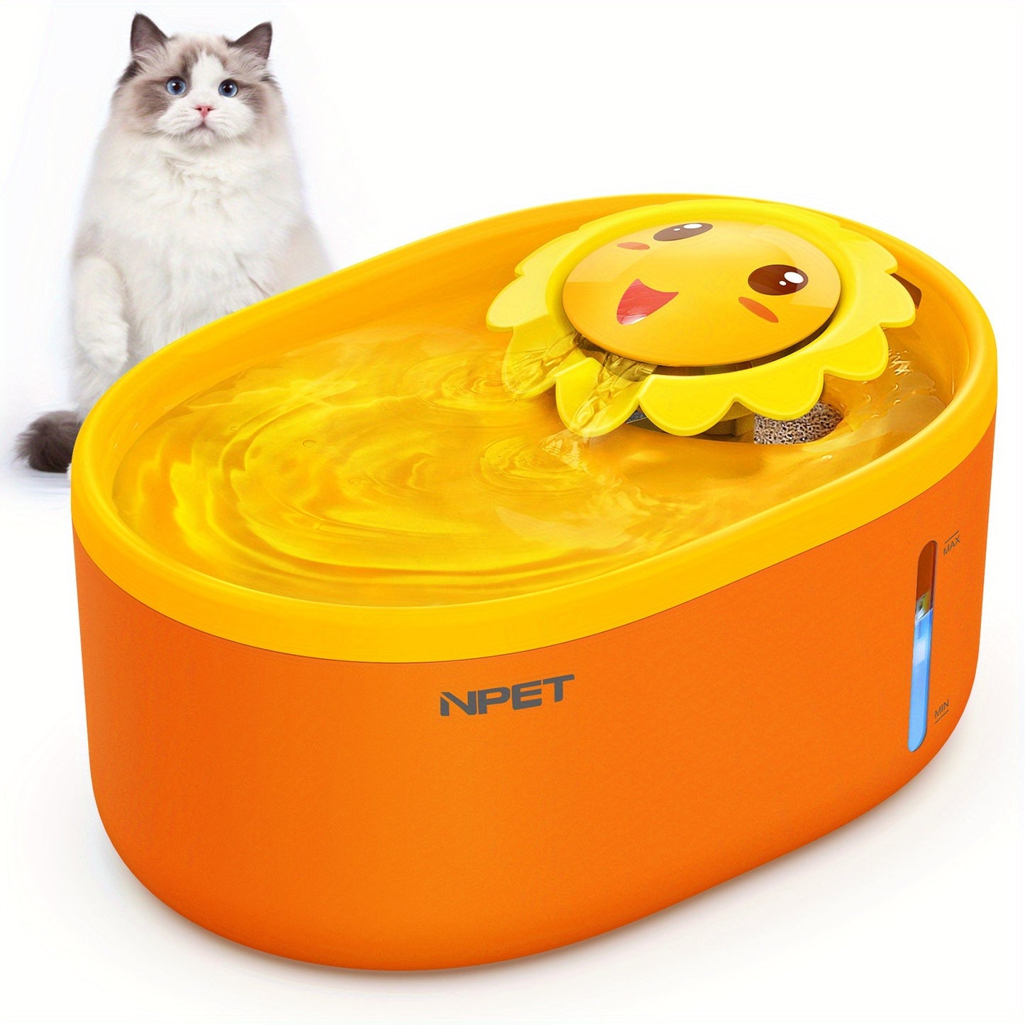 Automatic Pet Water Fountain 2L / 67oz – Ultra-Quiet Pump, Visible Water Level Window, Cat & Dog Water Dispenser, Safe BPA-Free Design
