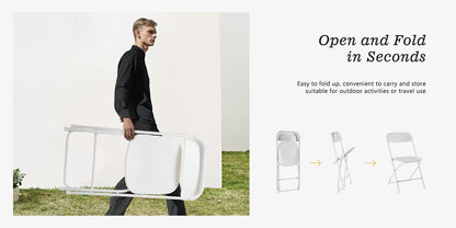 White or Black Molded-Seat Folding Chair Sets in 4, 6, 8, 10 or 20-Piece Checkouts Pictured